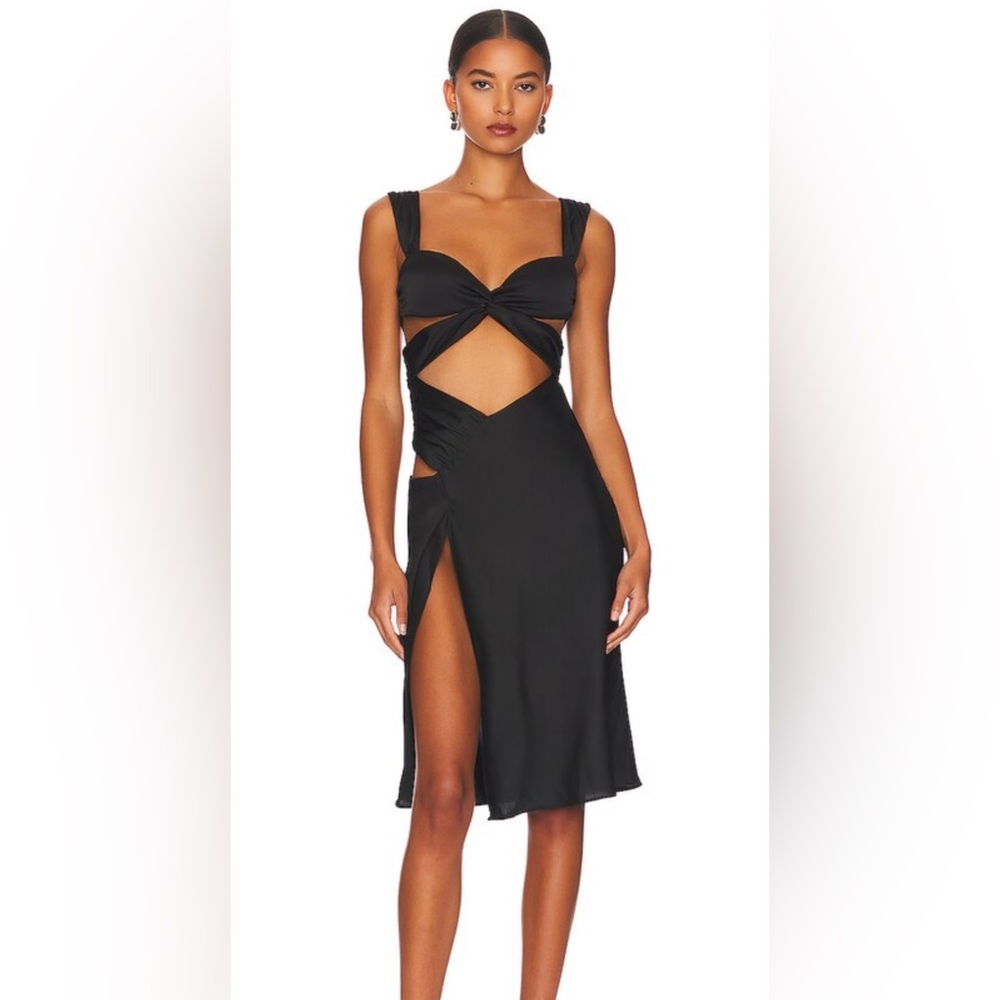 Danielle Guizio Twist Cut Out Mini Dress in Black size small